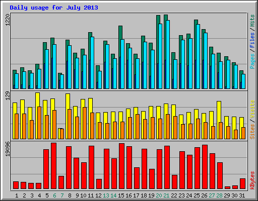 Daily usage for July 2013