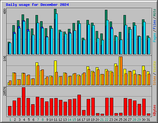 Daily usage for December 2024