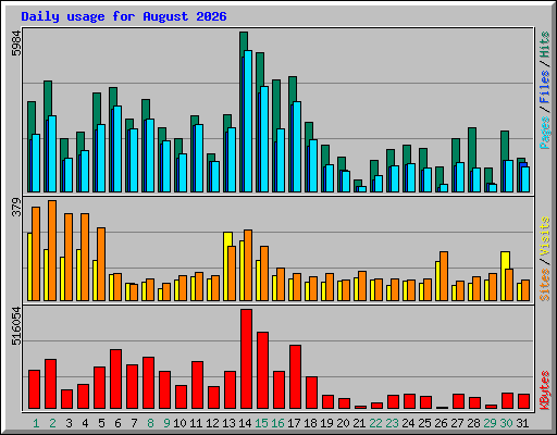 Daily usage for August 2026
